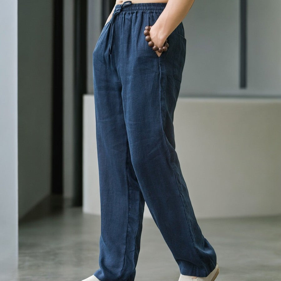 Men's Relaxed Fit Elasticated Waist Drawstring Trousers