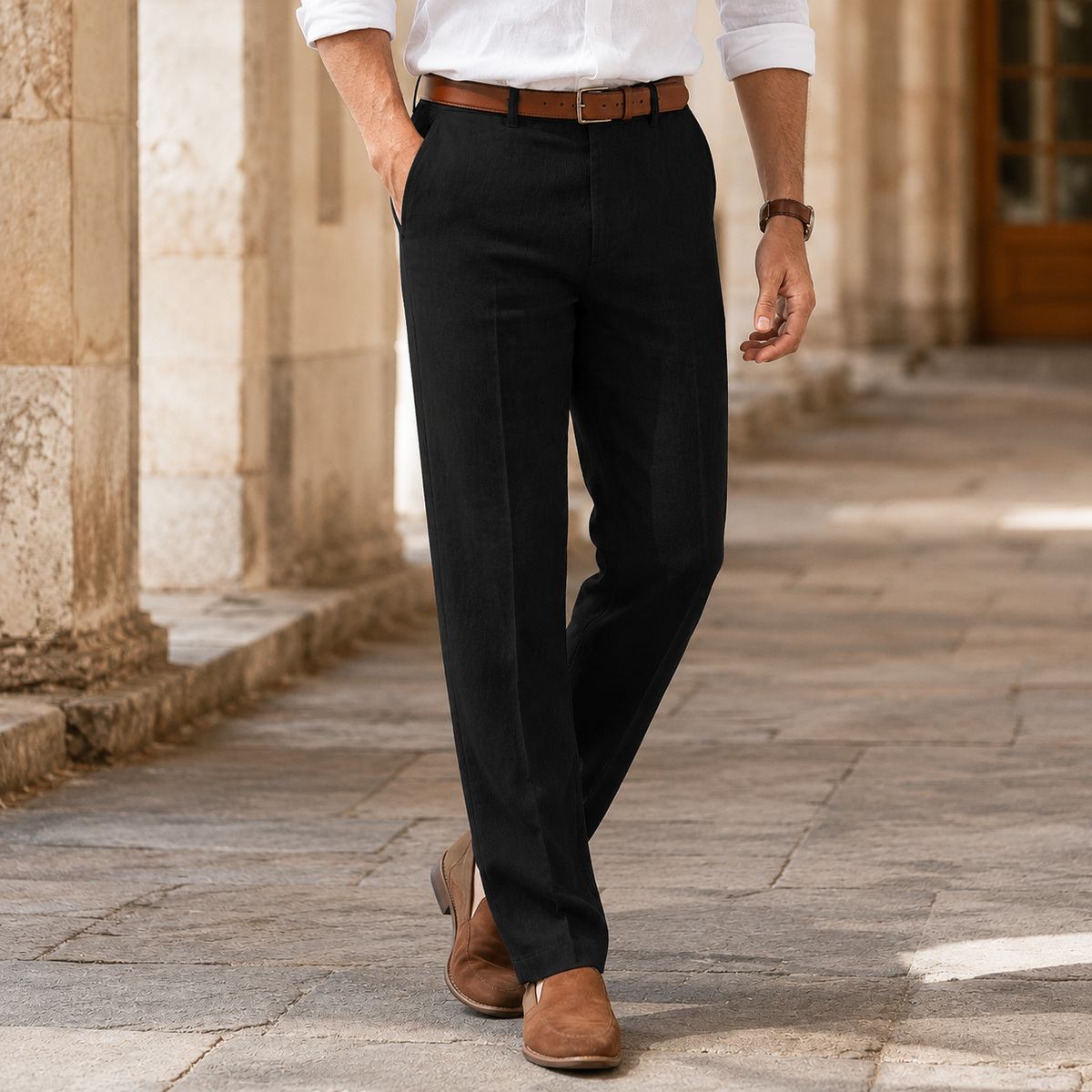 Men's Straight-Leg Smart Casual Trousers