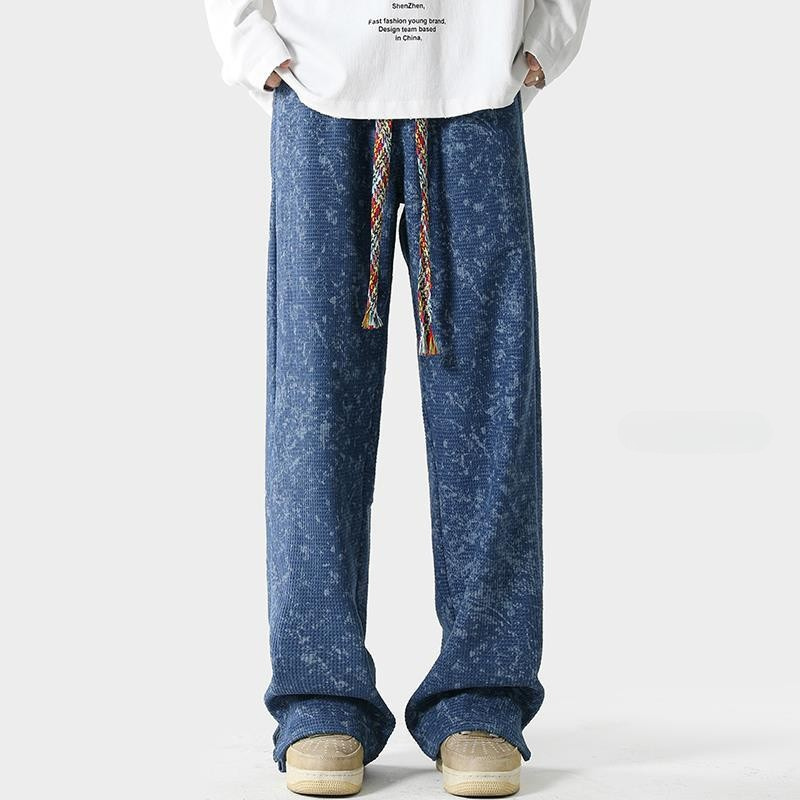 Men's Relaxed Wide-Leg Drawstring Trousers
