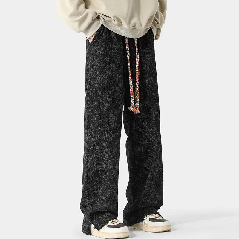 Men's Relaxed Wide-Leg Drawstring Trousers