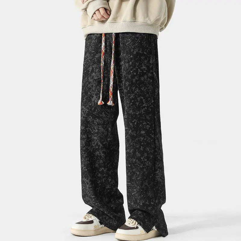 Men's Relaxed Wide-Leg Drawstring Trousers