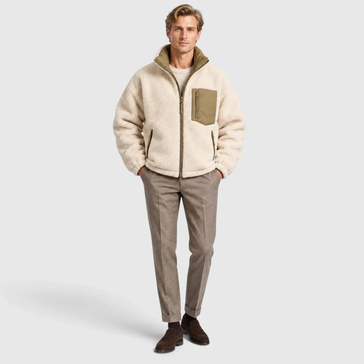 Men's Reversible Stand Collar Puffer Jacket