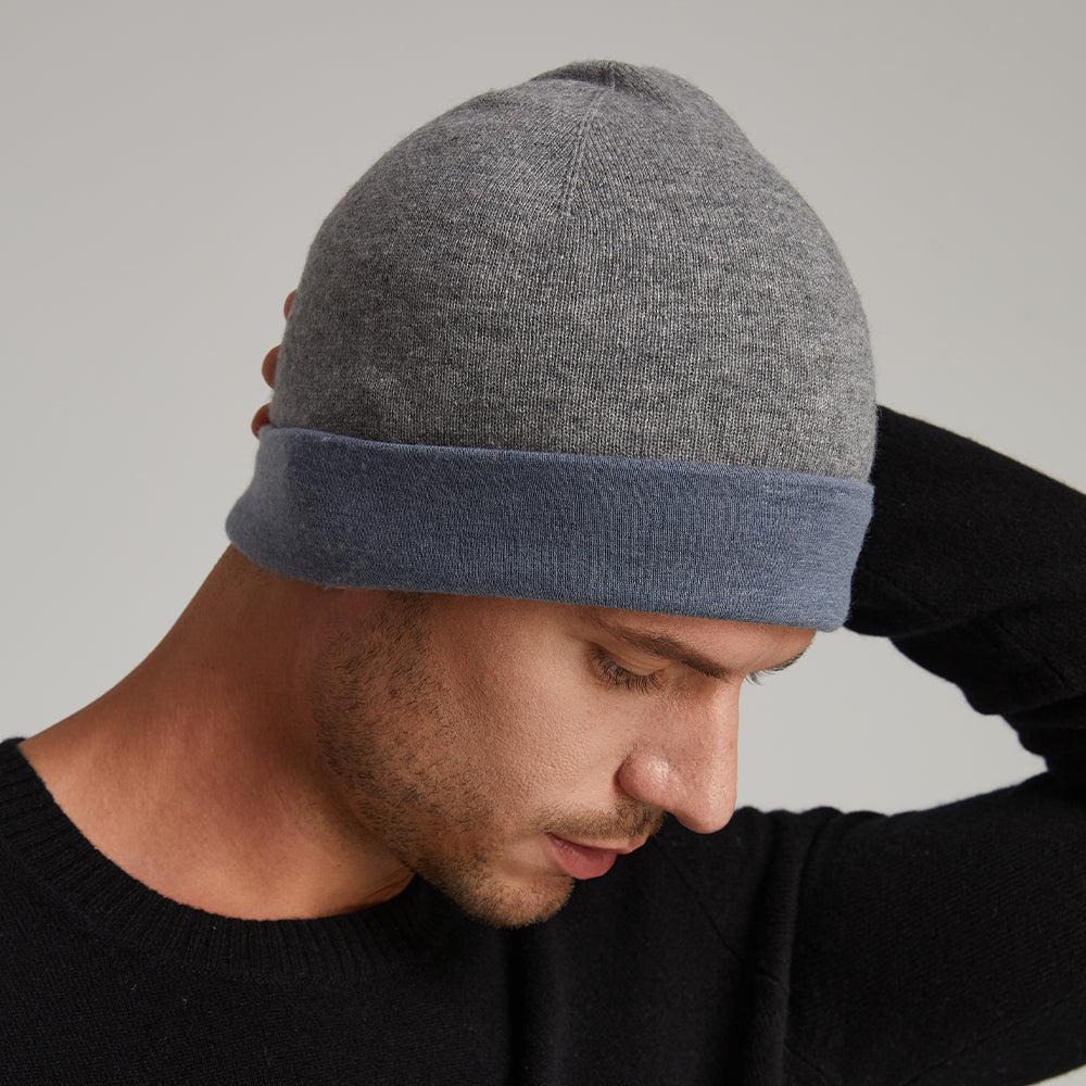 Men's Reversible Two-Tone Knit Beanie