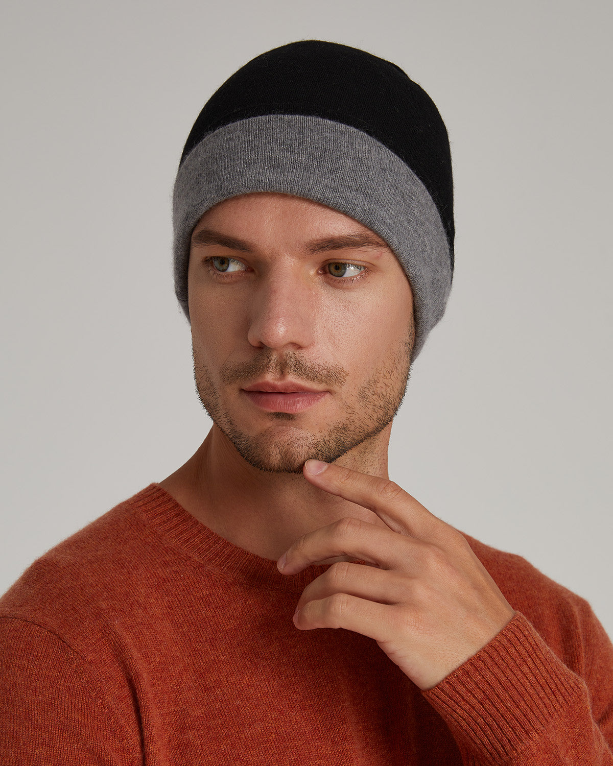 Men's Reversible Two-Tone Knit Beanie