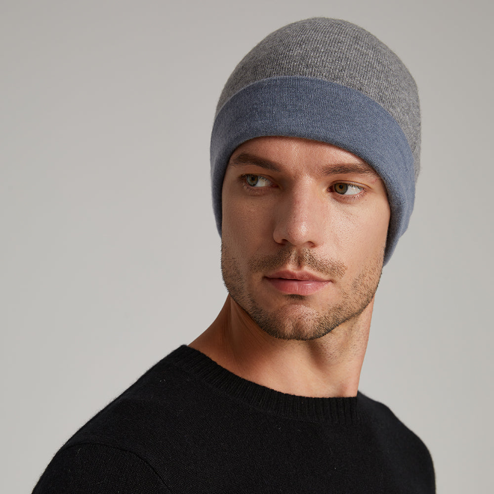 Men's Reversible Two-Tone Knit Beanie