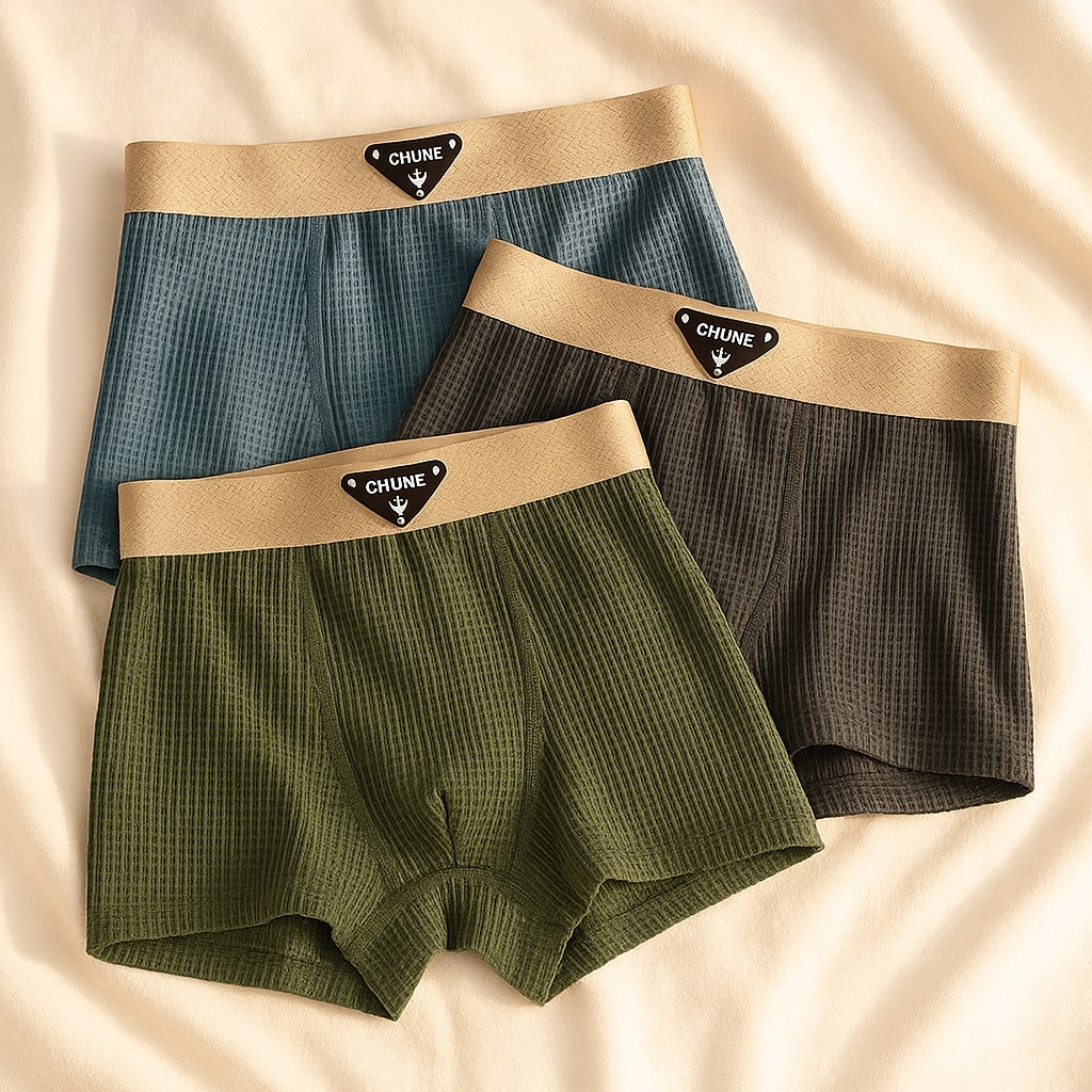 Men's Waffle Knit Boxer Briefs 3 or 6 Pack
