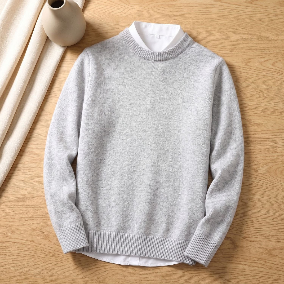 Men's Relaxed Fit Crew Neck Knit Jumper