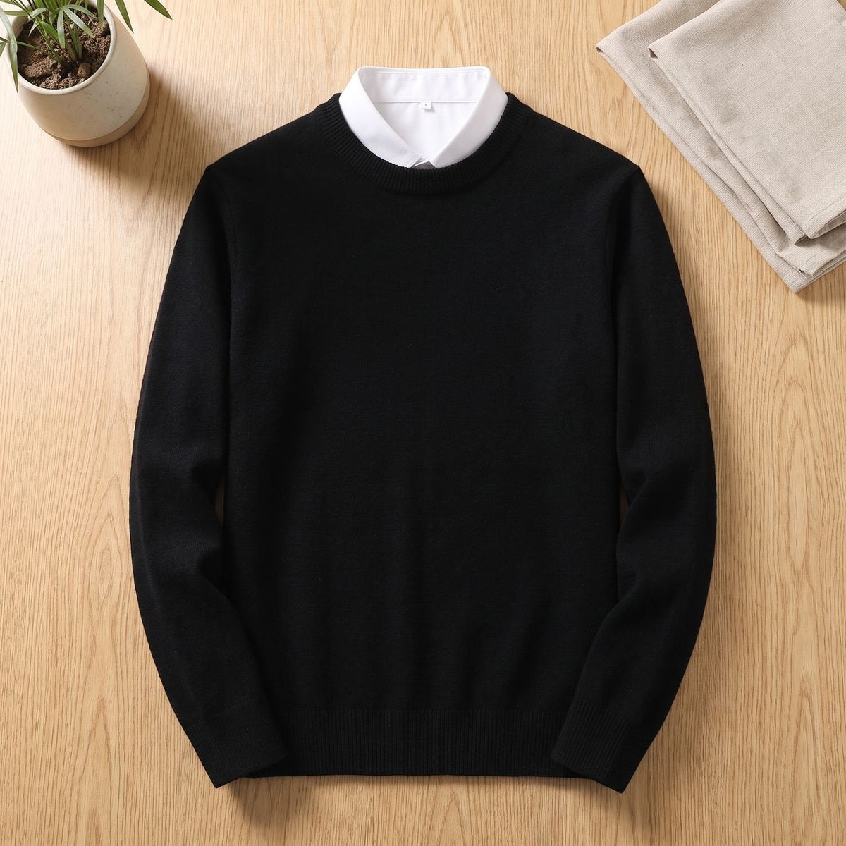 Men's Relaxed Fit Crew Neck Knit Jumper