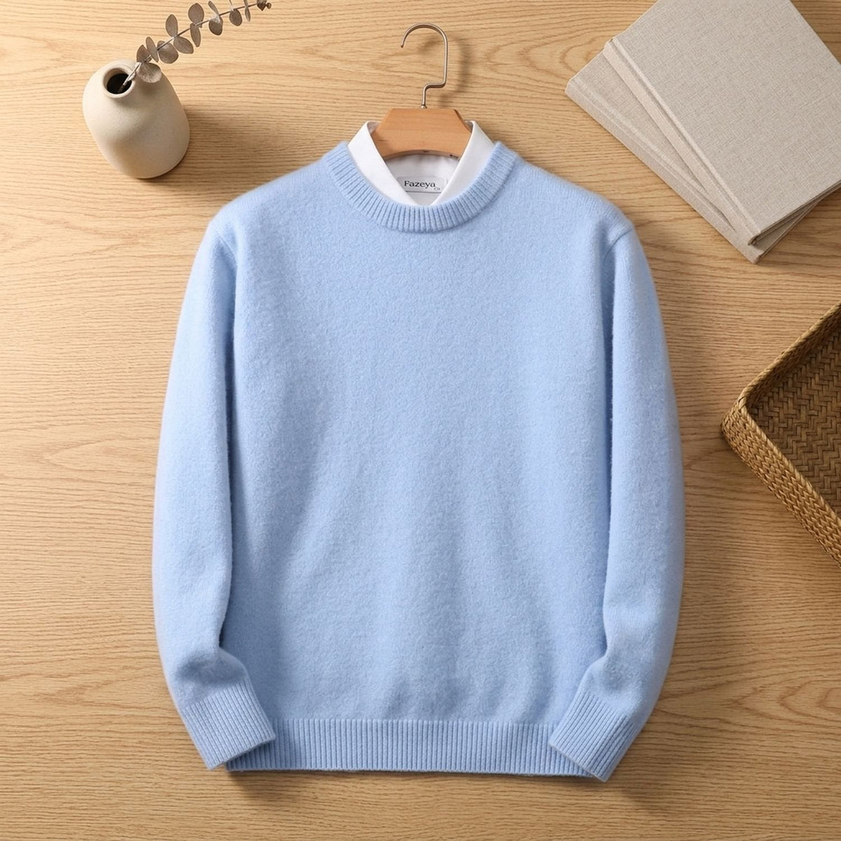Men's Relaxed Fit Crew Neck Knit Jumper