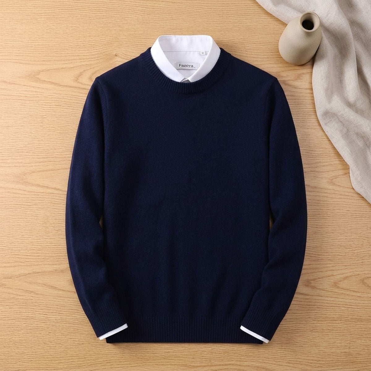 Men's Relaxed Fit Crew Neck Knit Jumper