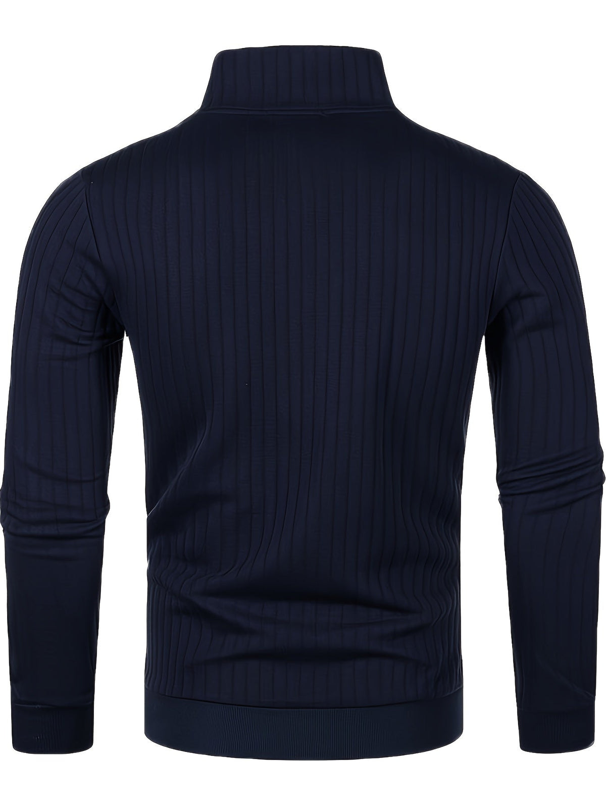 Men's Ribbed Quarter-Zip Jumper in Navy
