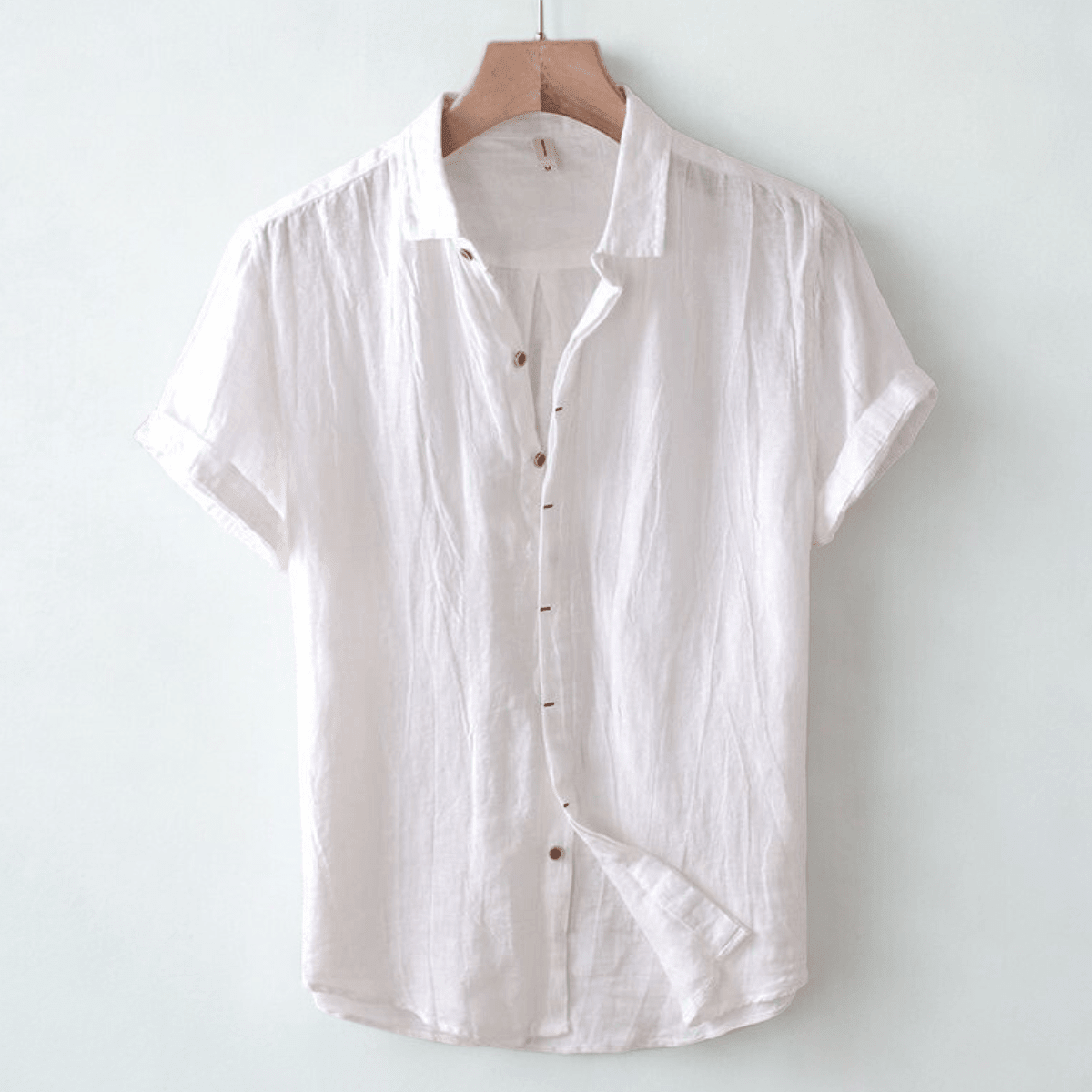 Men's Short Sleeve Crinkle Button-Up Shirt