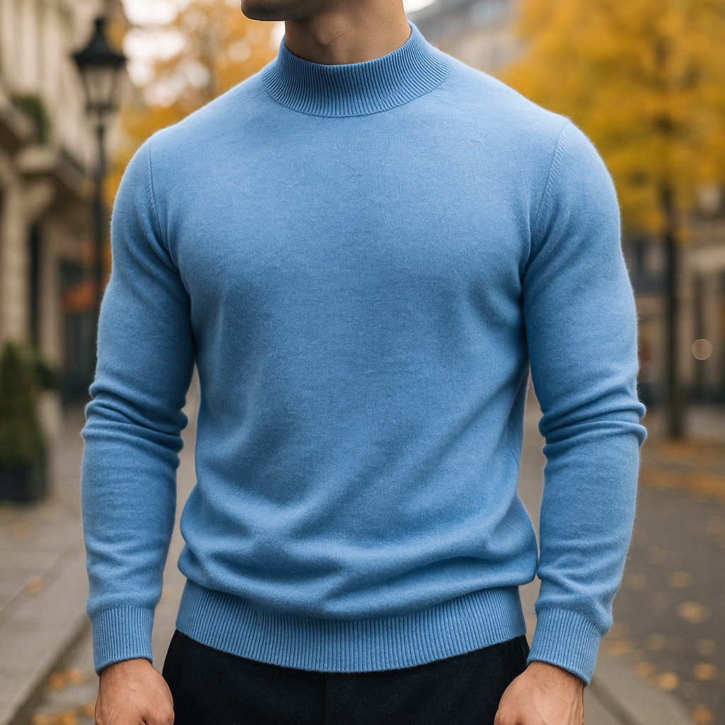 Men's Wool Mock Neck Jumper