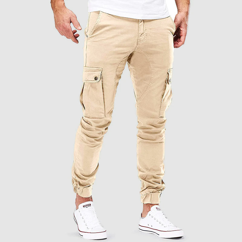 Men's Slim-Fit Cuffed Cargo Trousers