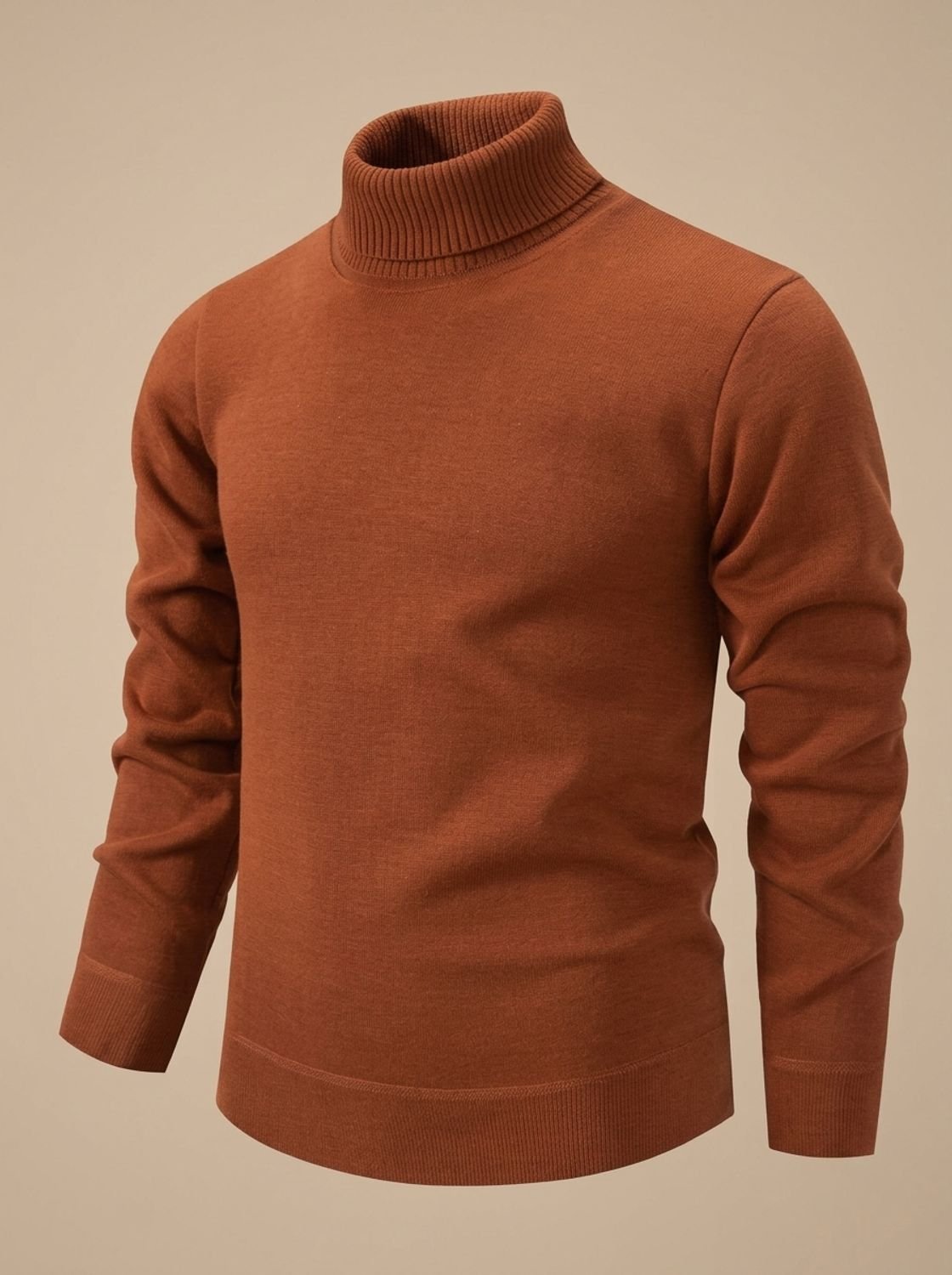 Men's Slim Fit Ribbed Roll Neck Jumper