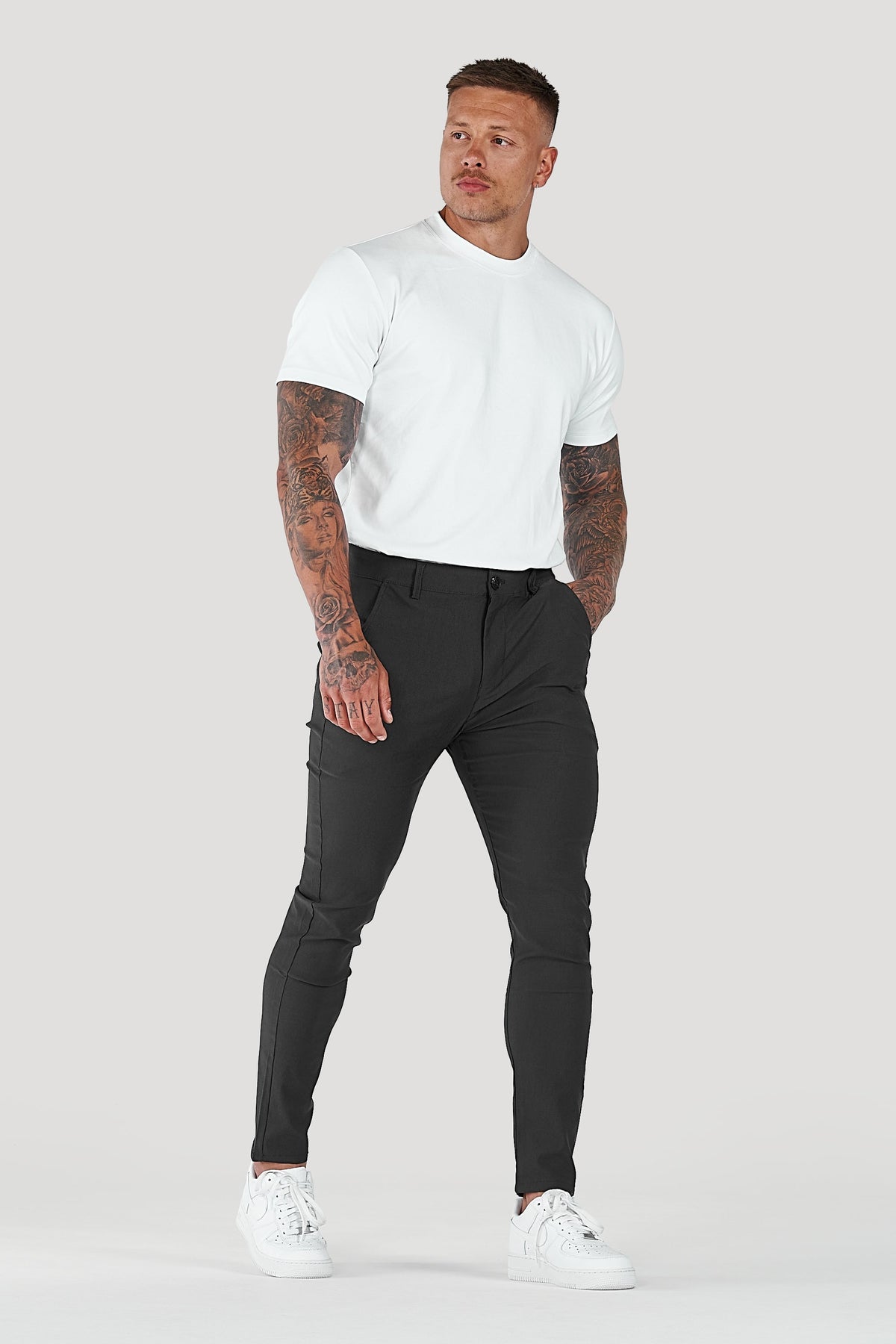 Men's Super Slim Fit Tapered Ankle Trousers