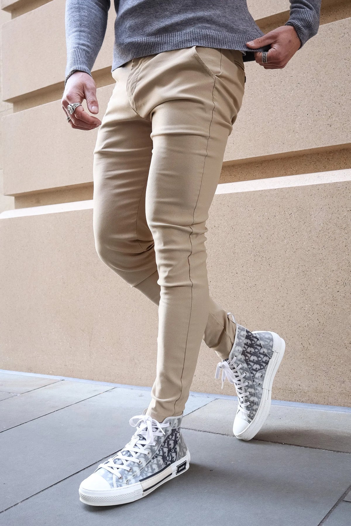 Men's Super Slim Fit Tapered Ankle Trousers