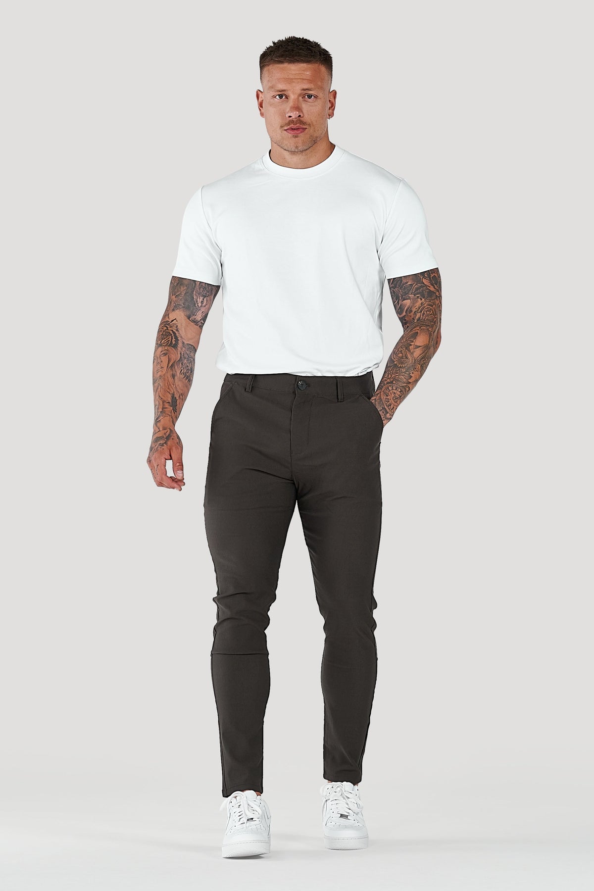 Men's Super Slim Fit Tapered Ankle Trousers