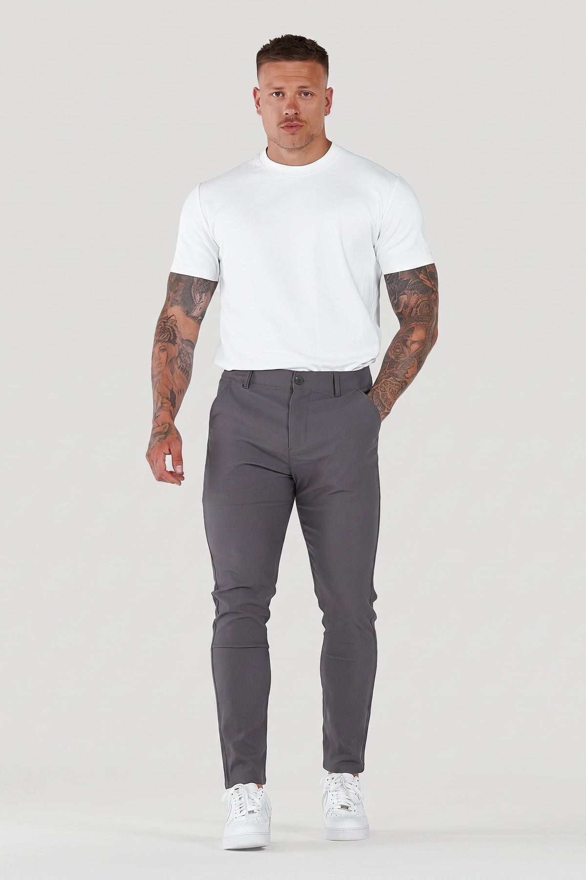 Men's Super Slim Fit Tapered Ankle Trousers