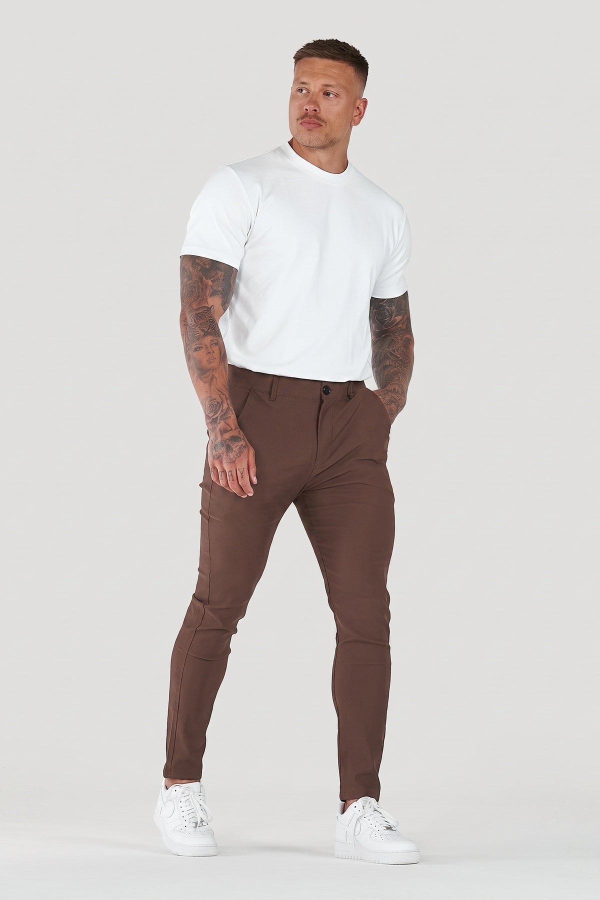 Men's Super Slim Fit Tapered Ankle Trousers