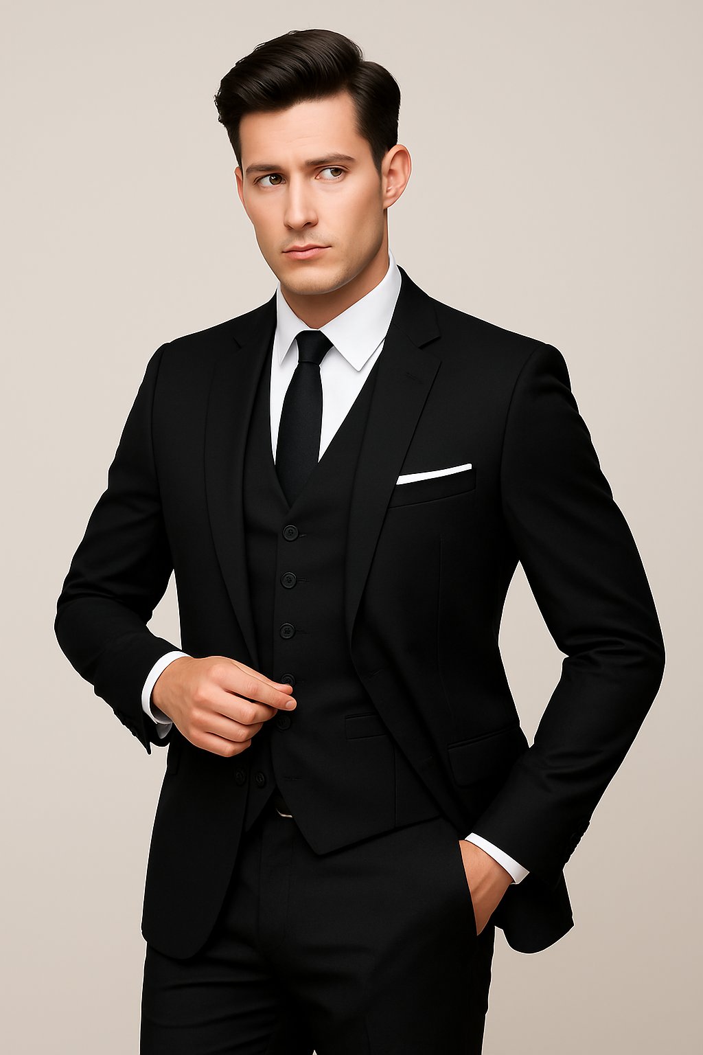 Men's Slim Fit Three-Piece Party Suit