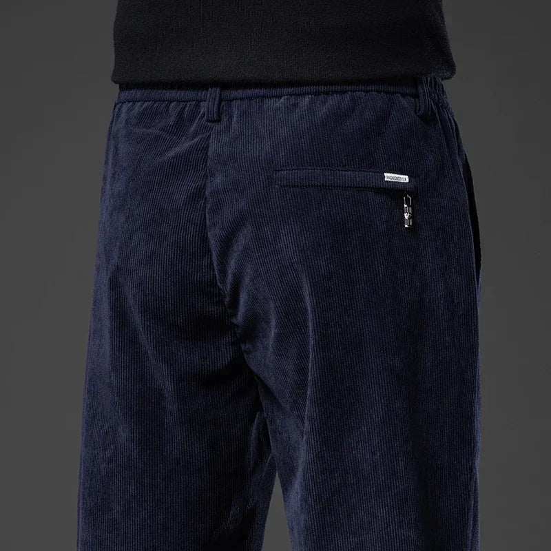 Men's Slim Fit Drawstring Corduroy Trousers