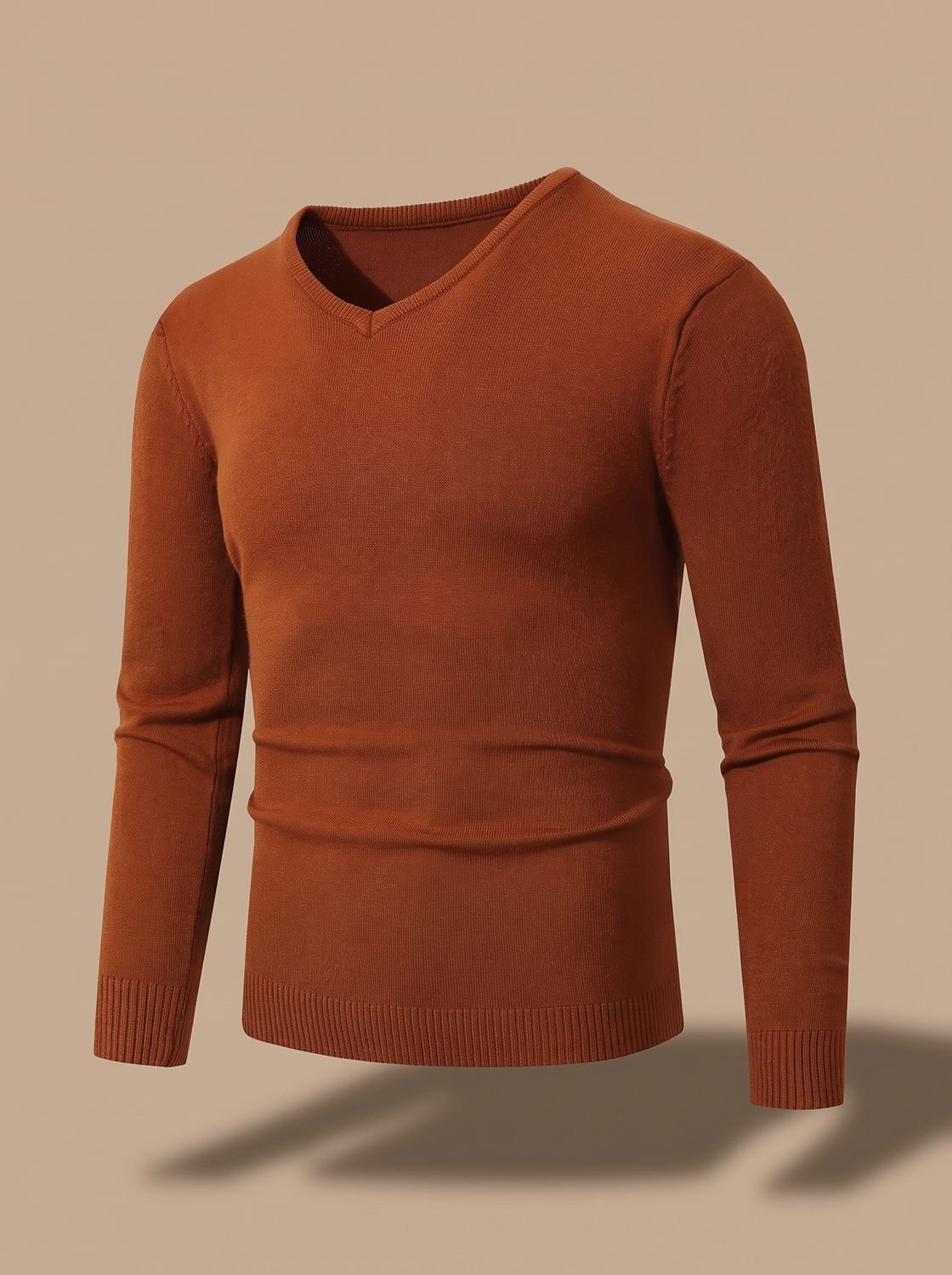 Men's Slim-Fit V-Neck Fine Knit Jumper