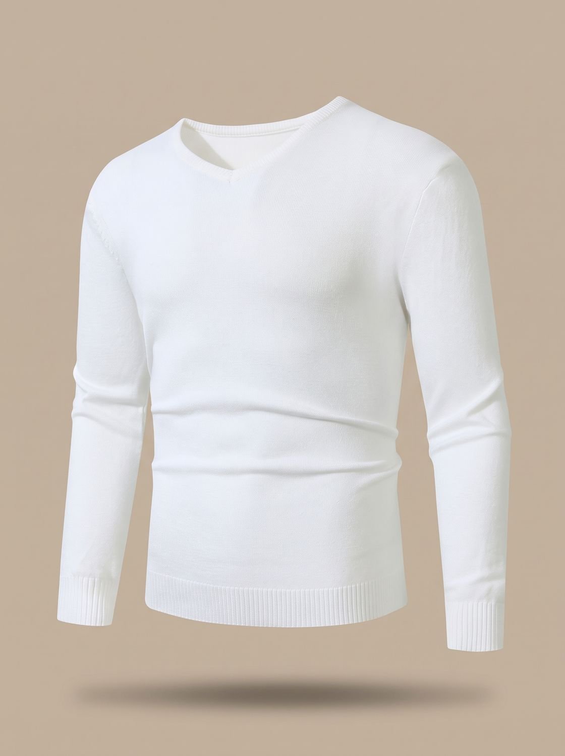 Men's Slim-Fit V-Neck Fine Knit Jumper