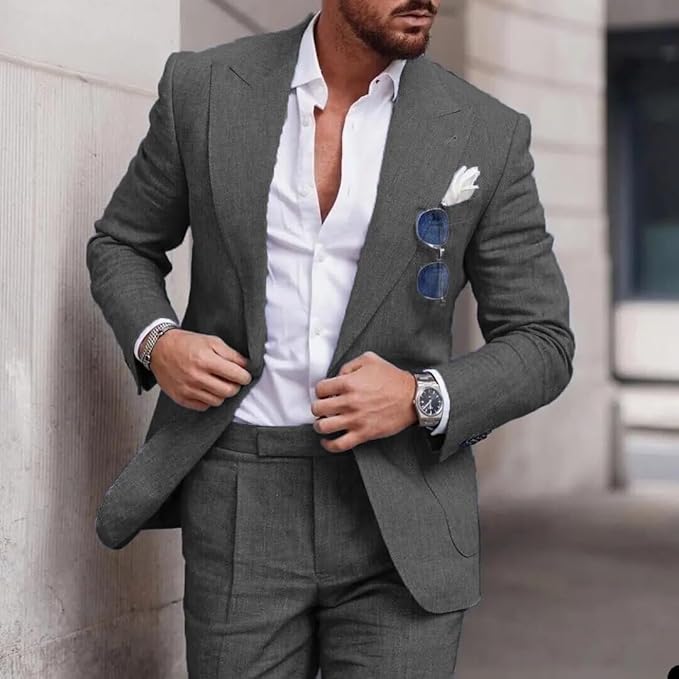 Men's Peak Lapel Two-Piece Formal Suit
