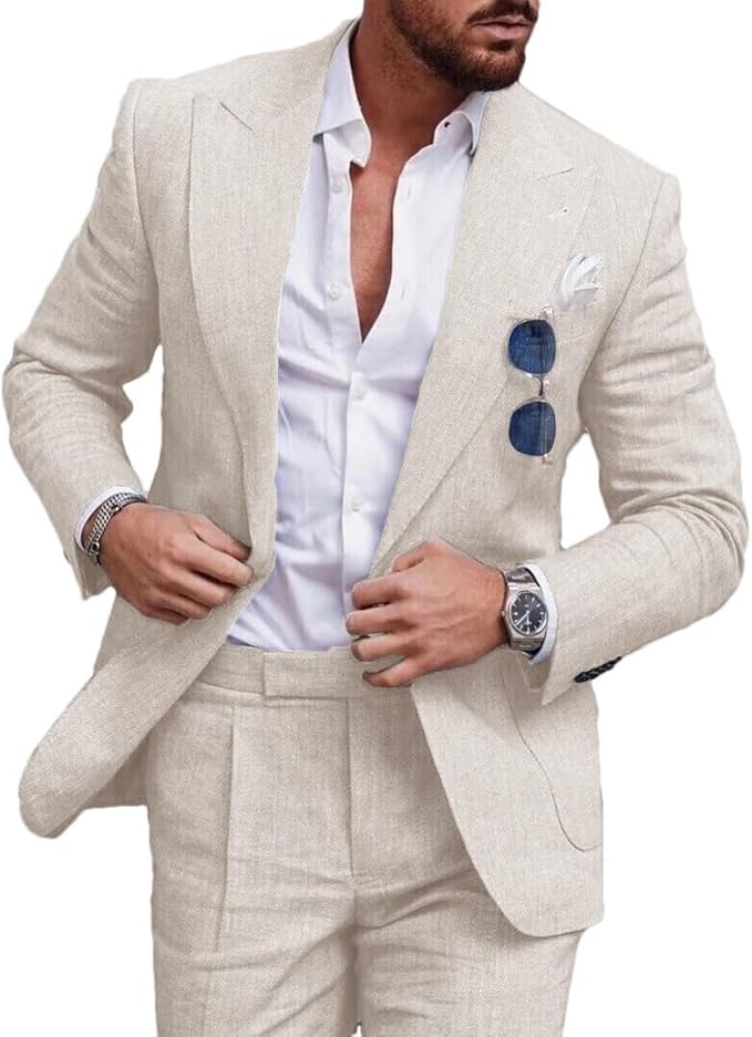 Men's Peak Lapel Two-Piece Formal Suit