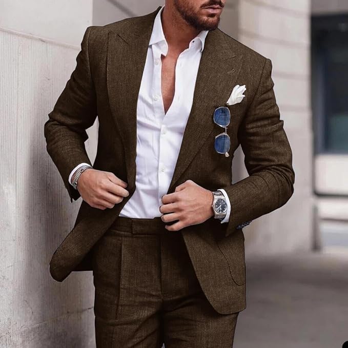 Men's Peak Lapel Two-Piece Formal Suit