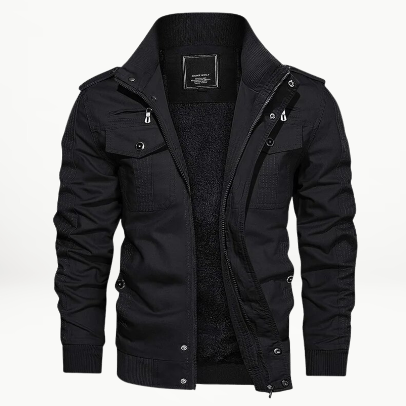Men's Slim Fit Military Style Fleece Lined Winter Jacket