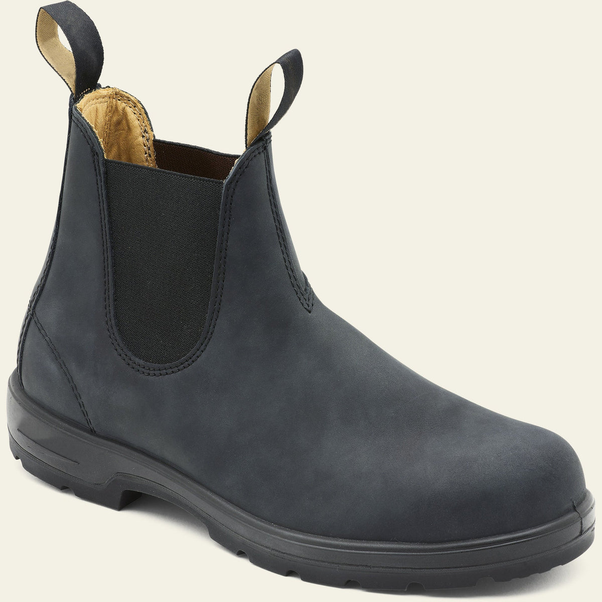 Men's Slip-On Faux Leather Chelsea Boots with Pull Tabs