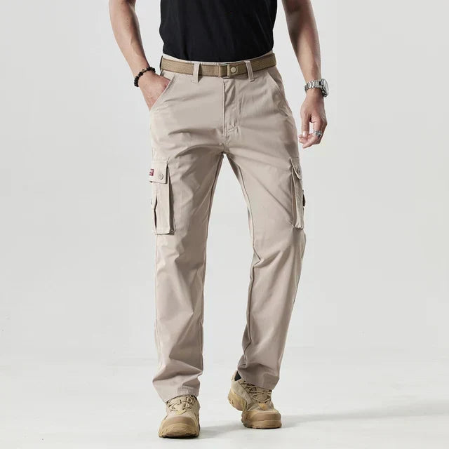 Men's Straight-Leg Cargo Trousers with Flap Pockets