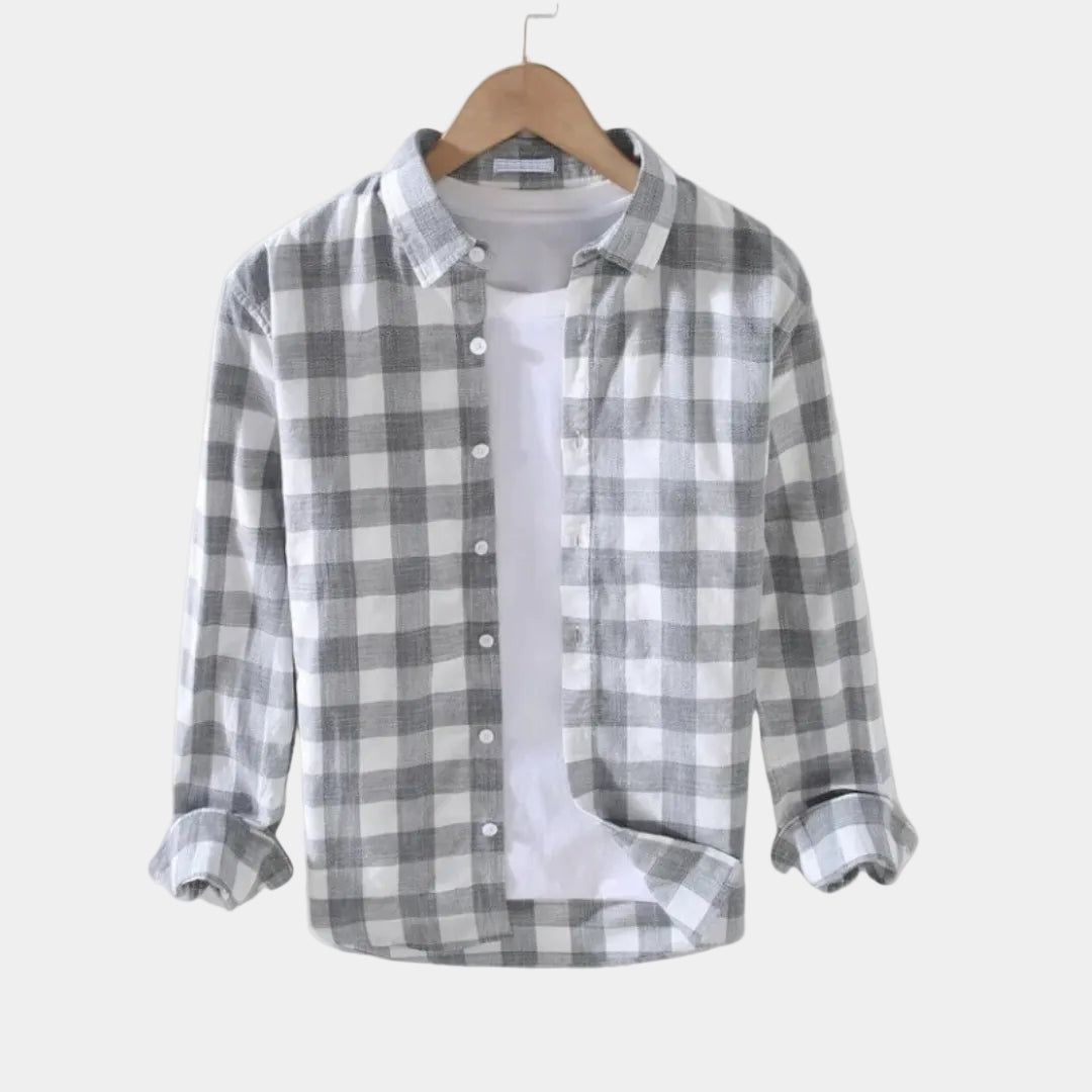 Men's Gingham Check Long Sleeve Shirt