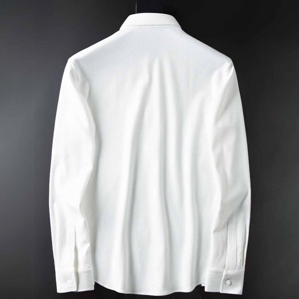 Men's Textured Stripe Long Sleeve Shirt