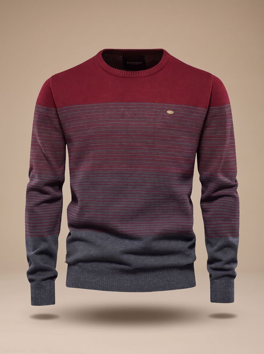Men's Striped Colour Block Crew Neck Jumper