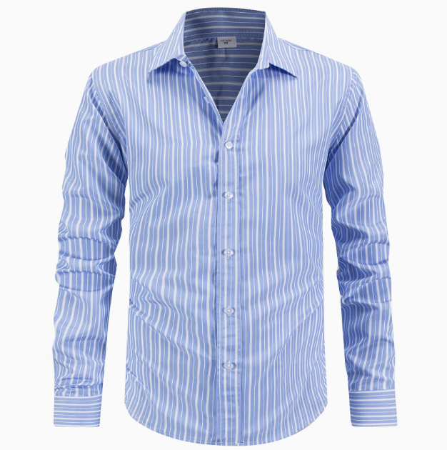 Men's Vertical Striped Long Sleeve Shirt