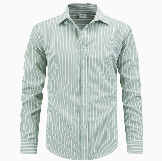 Men's Vertical Striped Long Sleeve Shirt