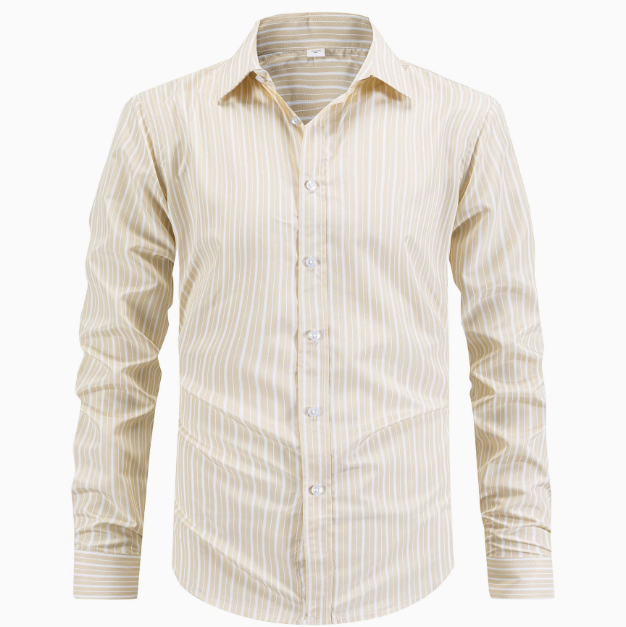 Men's Vertical Striped Long Sleeve Shirt
