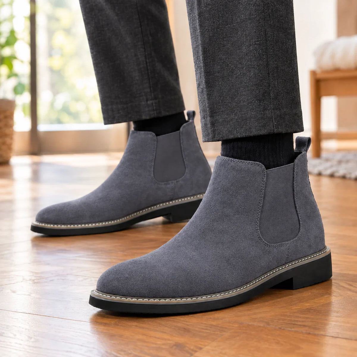 Men's Faux Suede Chelsea Boots