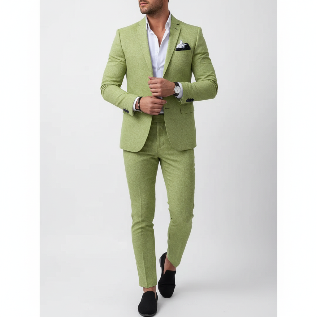 Men's Tailored Notch Lapel Formal Suit for Work & Events