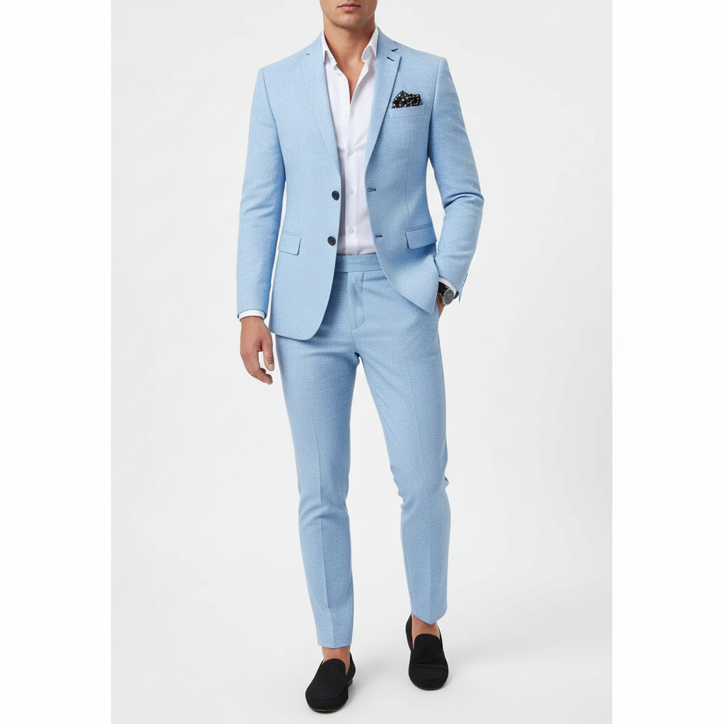 Men's Tailored Notch Lapel Formal Suit for Work & Events