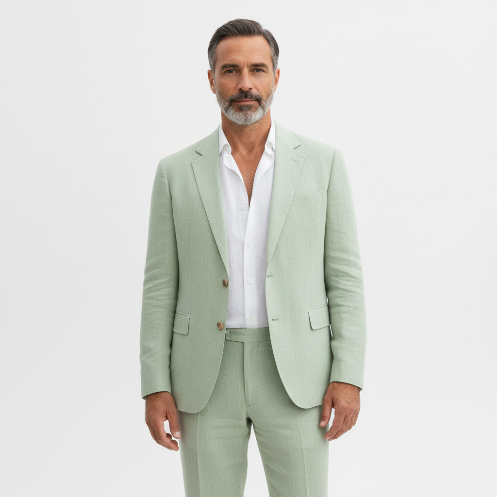 Men's Notch Lapel Two-Piece Suit for Beach Weddings