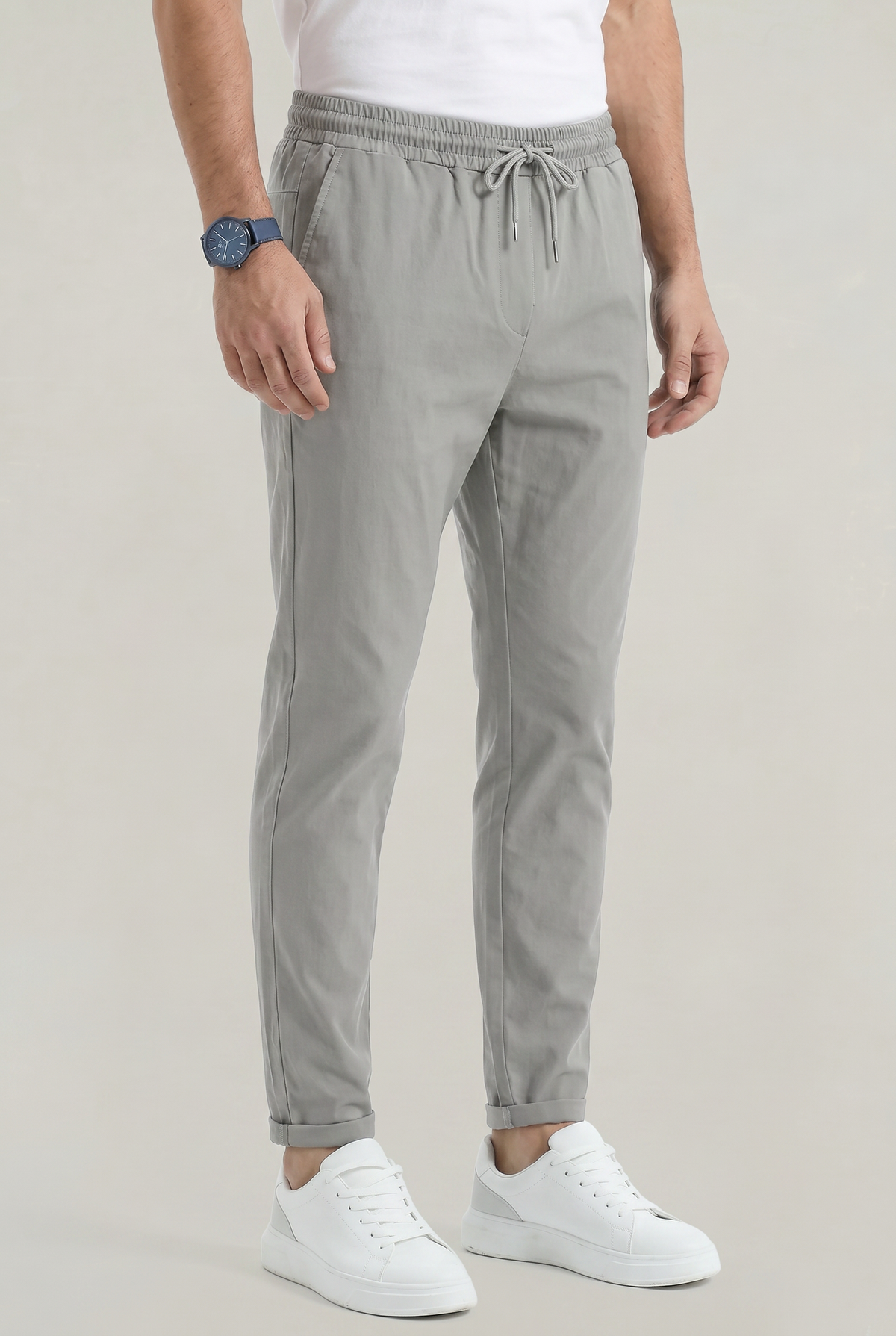 Men's Tapered Elastic Waist Drawstring Trousers