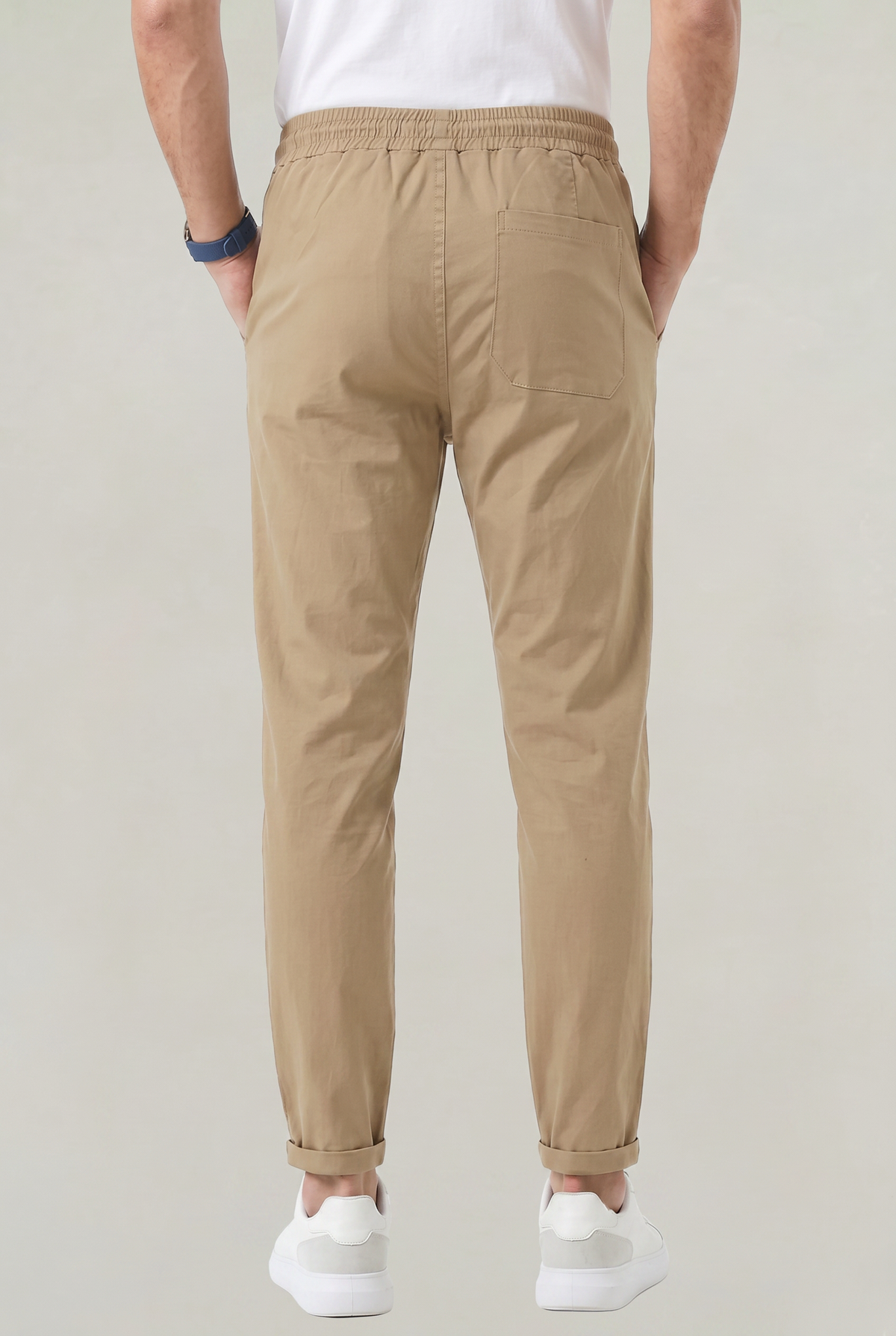 Men's Tapered Elastic Waist Drawstring Trousers