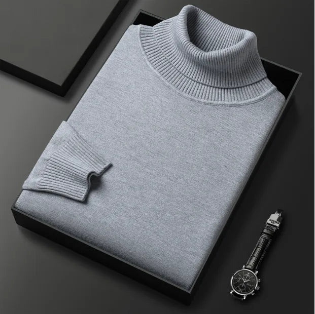 Men's Knitted Roll Neck Jumper for Winter