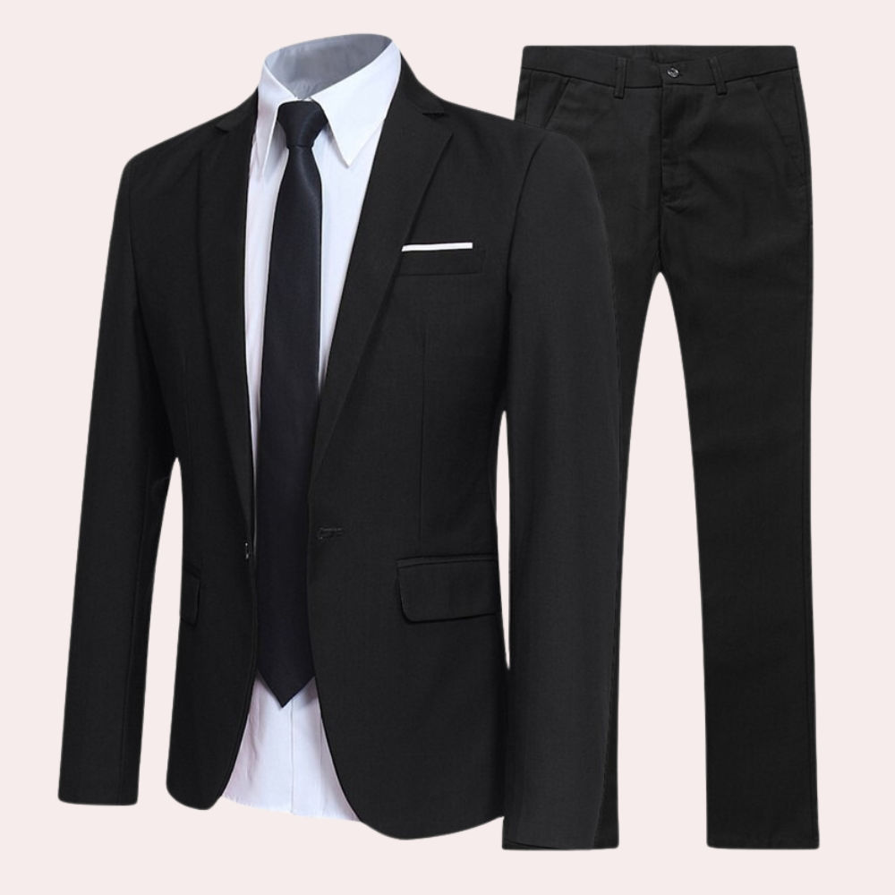 Men's Single-Breasted Two-Piece Suit Set