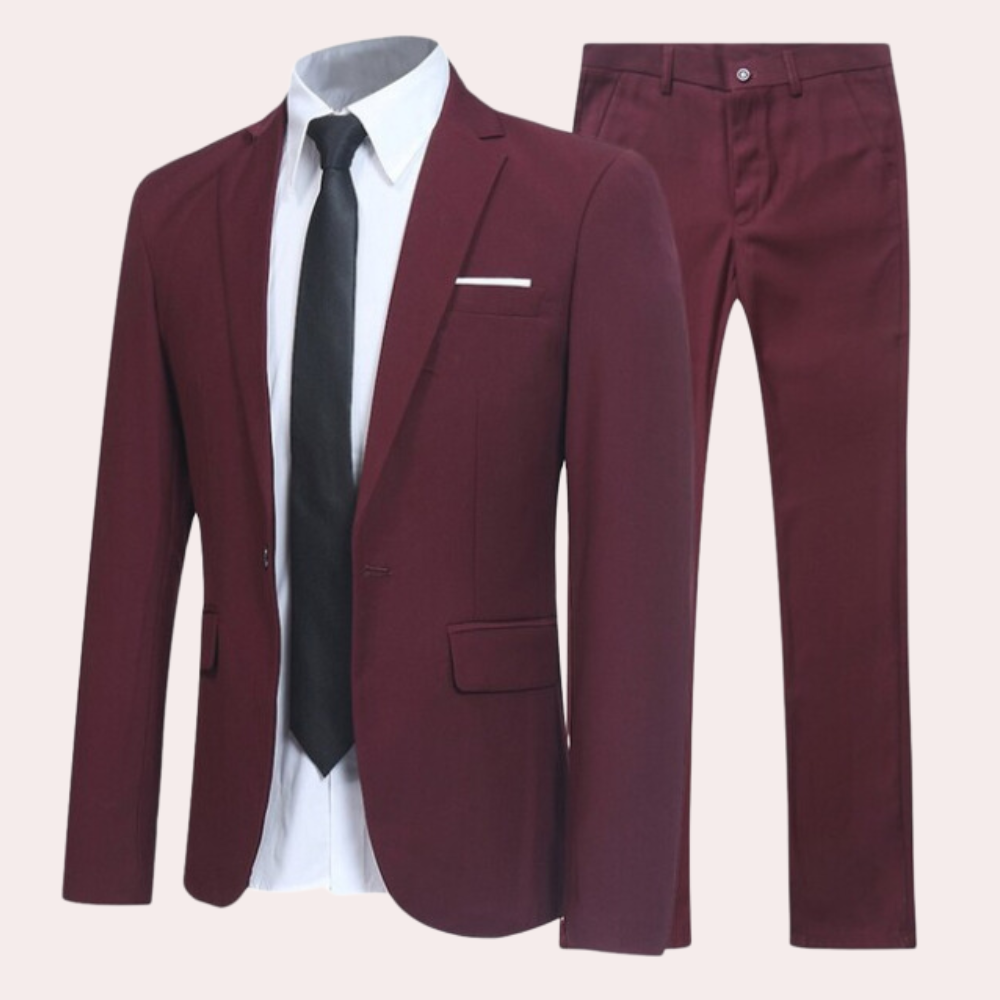 Men's Single-Breasted Two-Piece Suit Set
