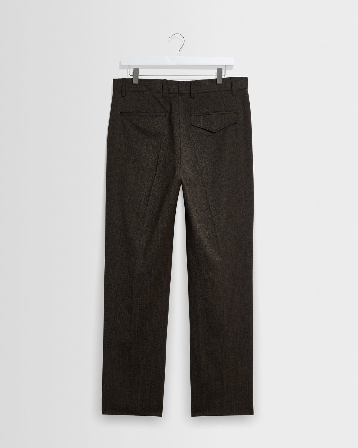 Men's Wool-Blend Pleated Tapered Trousers in Brown